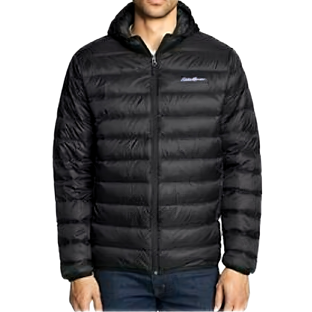 Eddie Bauer Mens XXL Black Packable Microlite Down Insulated Full Zip Jacket NWT